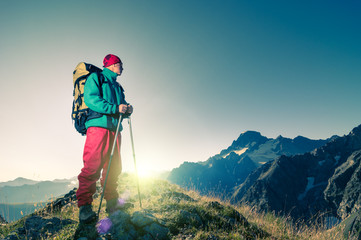 man hiking