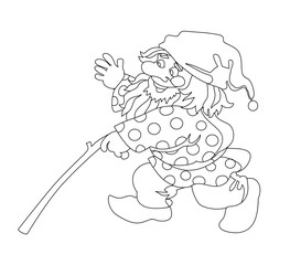 Image of gnome with branch.