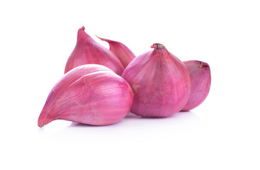 shallots on white background