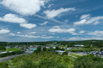 Fototapeta na wymiar 新幹線の見える丘公園からの景色