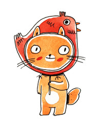 watercolor cat