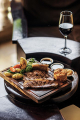 traditional british english sunday roast beef with vegetables cl