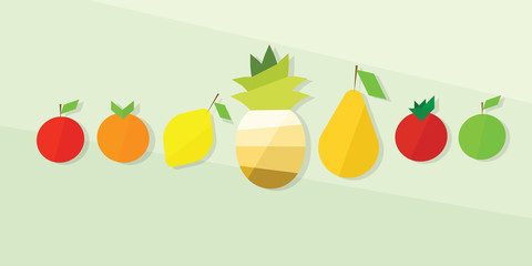 fruit icon set. flat design