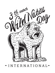 banner for the day the wild nature with the image of a gorilla o