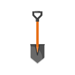 Shovel in a flat style for camping.Garden tool.Work with earth.Gardener.Vector illustration.