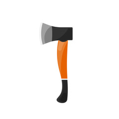 Axe in a flat style. Camping, hiking, surviving.Vector illustration.