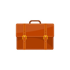 Business briefcase in a flat style. Suitcase, bag for documents. Vector illustration.