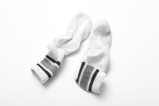 Used Sock Isolated On A White Background