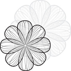 Abstract thin line flower background