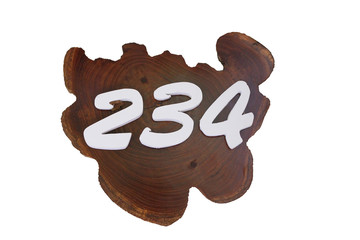 number of "234" on the art wood log