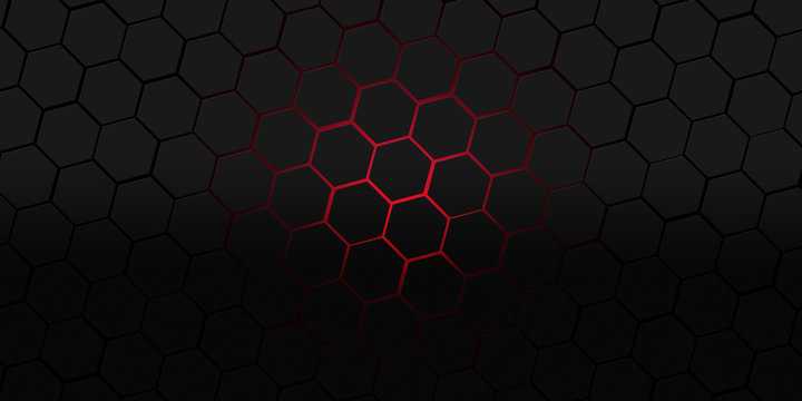 black and red hexagons modern background illustration
