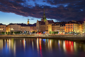 Fototapeta na wymiar Stockholm. Image of Stockholm, Sweden during twilight blue hour.
