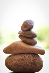 stone zen spa on wood