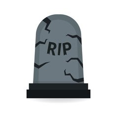 Cartoon grave flat design. Vector illustration