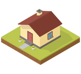 Isometric house icon.