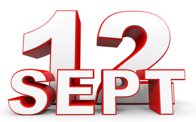 September 12. 3d text on white background.