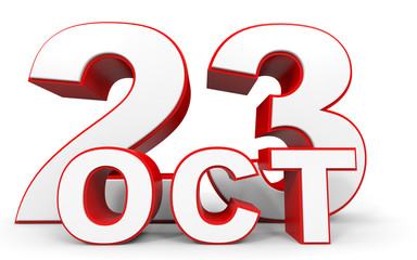 October 23. 3d text on white background.
