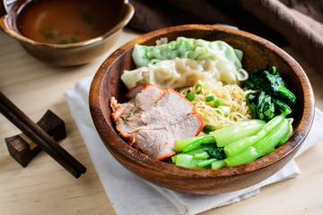 Egg chinese noodles with roast pork