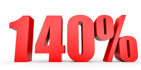 Discount 140 percent off. 3D illustration.