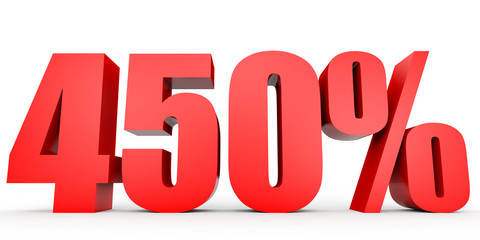 Discount 450 percent off. 3D illustration.