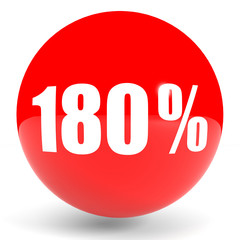 Discount 180 percent off. 3D illustration.