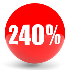 Discount 240 percent off. 3D illustration.
