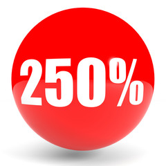 Discount 250 percent off. 3D illustration.