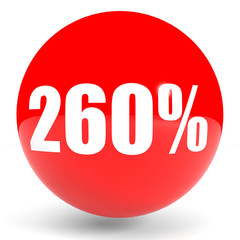 Discount 260 percent off. 3D illustration.