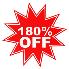 Obraz premium Discount 180 percent off. 3D illustration.