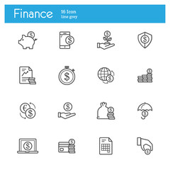 Finance line icons