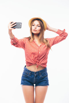 Selfie, Beautiful girl taken pictures of her self