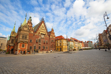 Wrocław. Widok na stare miasto / rynek - obrazy, fototapety, plakaty