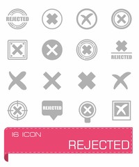 Vector Rejected icon set