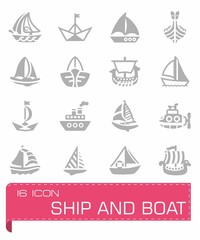 Vector Ship and boat icon set