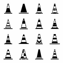 Vector Traffic cone icon set