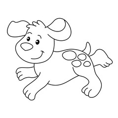Coloring book with animals farm, dog vector