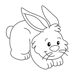 Coloring book with animals farm, rabbit vector