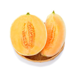 cantaloupe isolated over white