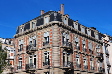 old building of Strasbourg's historical German district Neustadt in Alsace region - eastern France