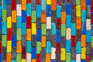 Colorful ceramic wall background texture.