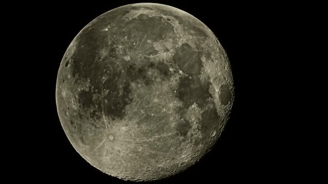 Video 1080p - The full moon in the sky with the details, close-up