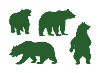 Obraz na płótnie Canvas vintage label emblem with bear silhouette on white background