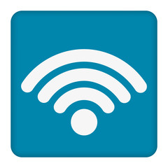 Isolated white web icon on blue background.