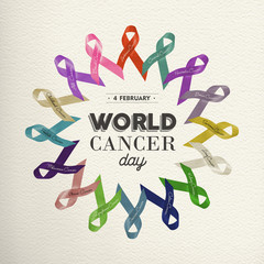 World cancer day design with awareness ribbons - 116417010