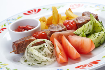 kebab with vegetables