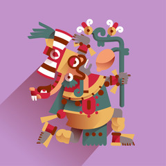 aztec cacao bean, leaves, nibs, pattern for chocolate package de