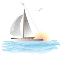 yacht vector illustration