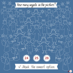 Homework for kids how many angels in the picture.