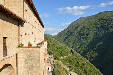 Fototapeta na wymiar A monastery in the valley of the Benedictine monasteries in Subi