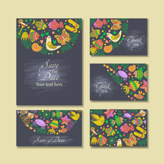 business cards with images on a summer theme